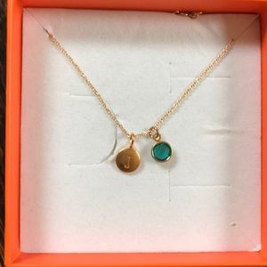 Gold “J” initial pendant necklace